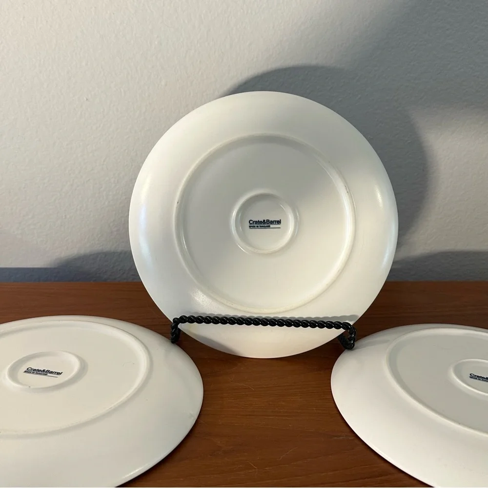 3 Crate & Barrel CBL175 Orange Center White Border 8 1/4